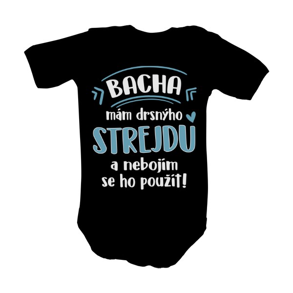 Dětské body s potiskem Drsný strejda - chlapeček