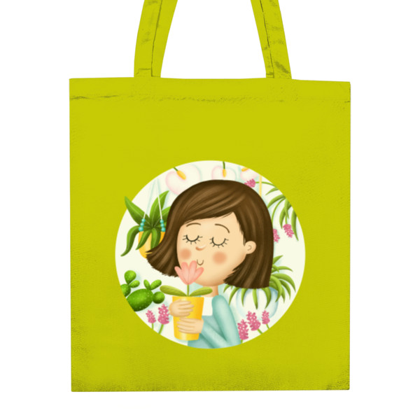 Nákupní bavlněná taška s potiskem Láska ke květinám