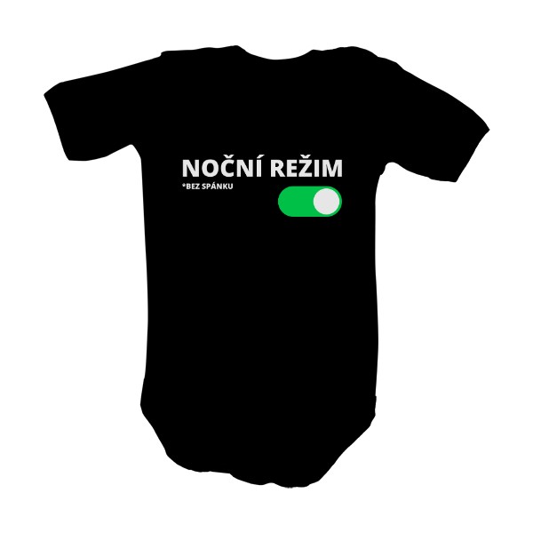 Dětské body s potiskem Noční režim bez spánku aktivován