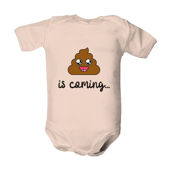 Dětské body s potiskem Poo is coming
