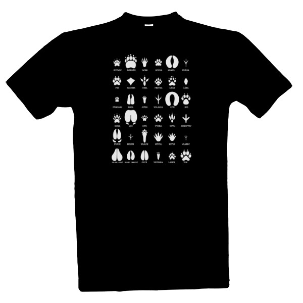 Tričko s potiskem Stopy zvířat