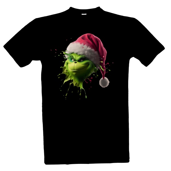 Tričko s potiskem Vánoční Grinch rozprsklý 2